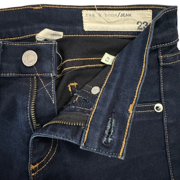 Rag and Bone Slim Skinny Mid Rise Skinny Leg Dark Blue Jeans 23 - Picture 4 of 15